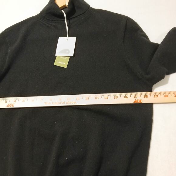 LILYSILK Cashmere Turtleneck Womens Medium Black Pullover Sweater NWT - Picture 10 of 12